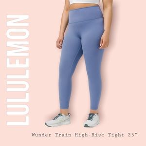 Lululemon Athletica Blue Wunder Train High-Rise Leggings